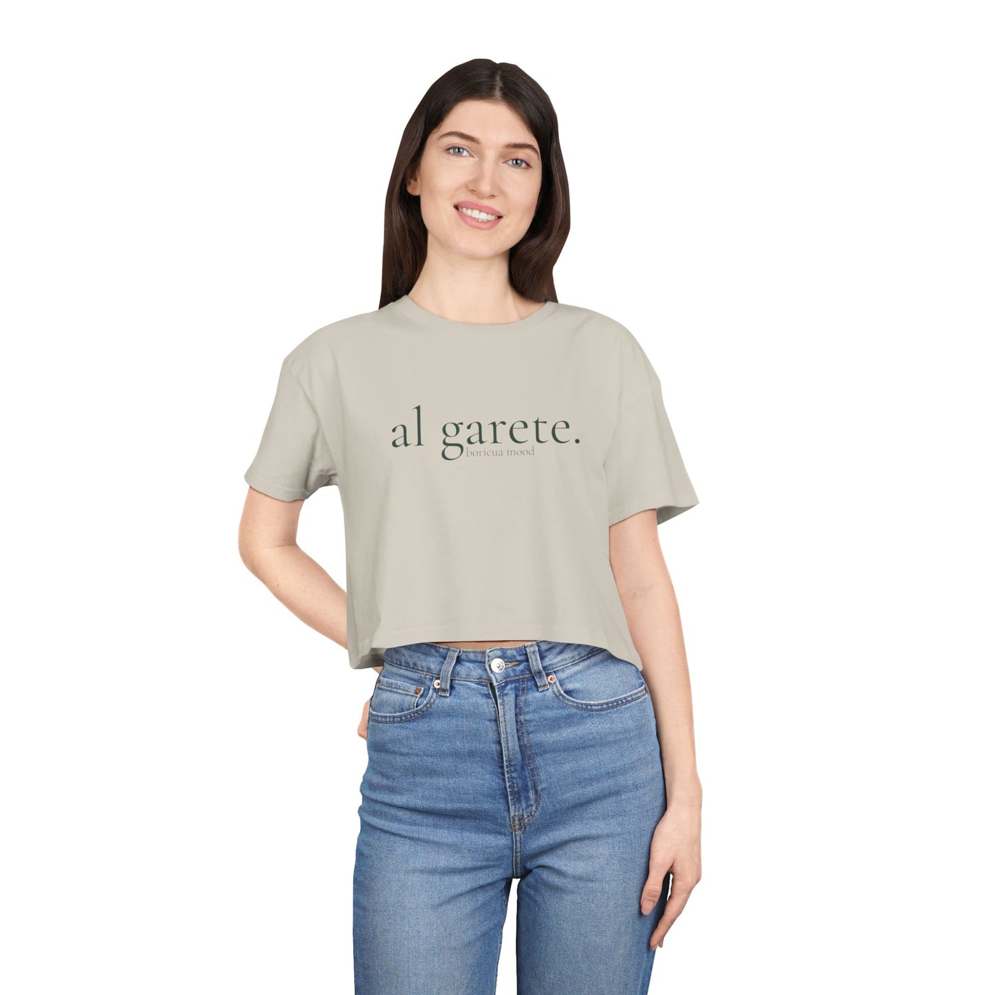 Al Garete Crop Tee — Minimal Spanish Phrase Women's Cropped T‑Shirt
