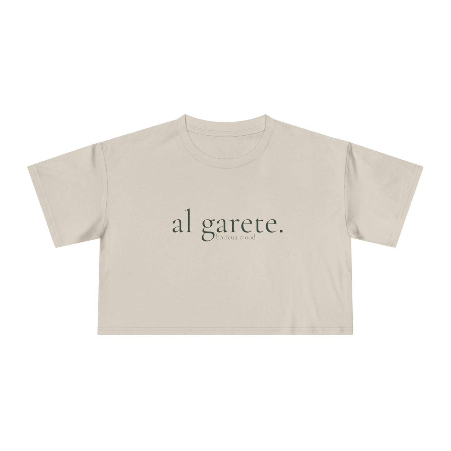 Al Garete Crop Tee — Minimal Spanish Phrase Women's Cropped T‑Shirt