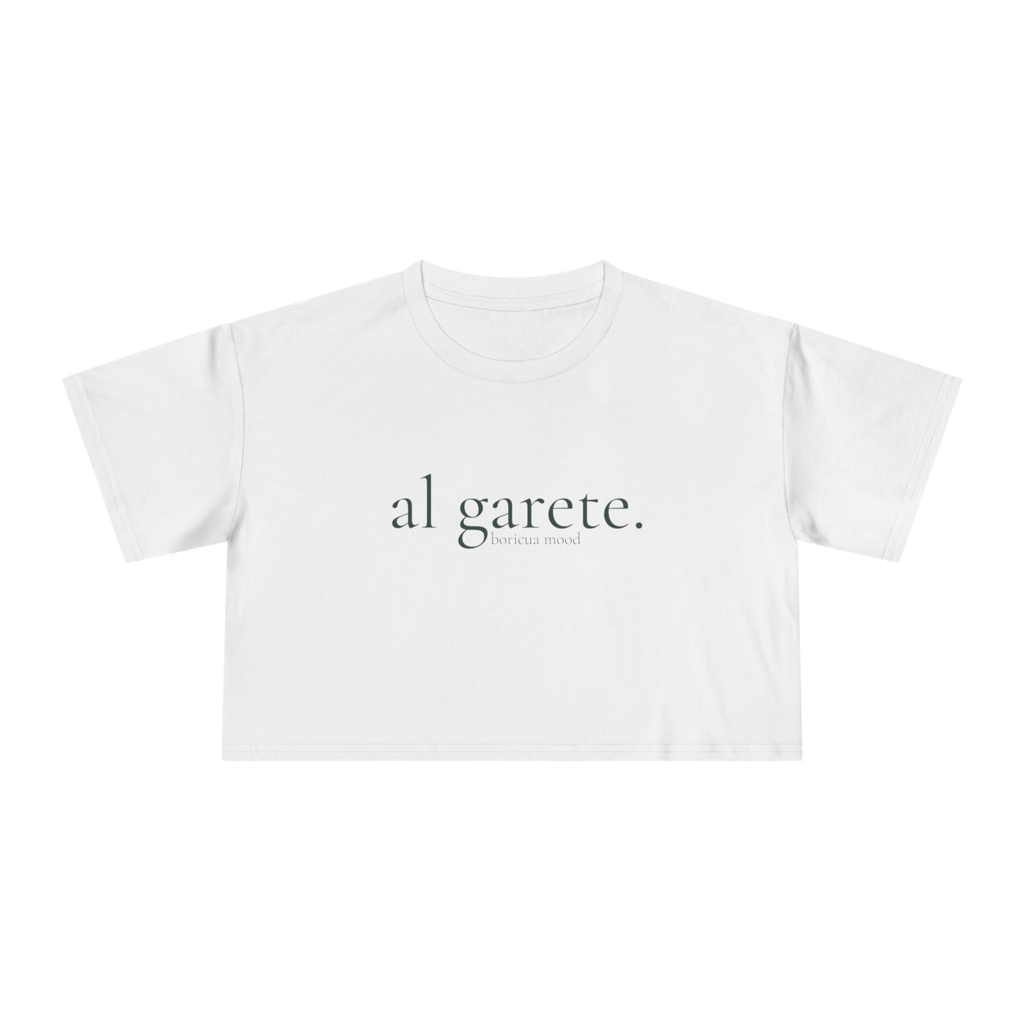 Al Garete Crop Tee — Minimal Spanish Phrase Women's Cropped T‑Shirt